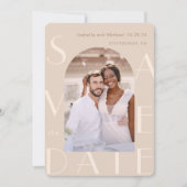 Neutrales Foto Hochzeit Save The Date (Vorderseite)