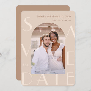 Neutrales Foto Hochzeit Save The Date