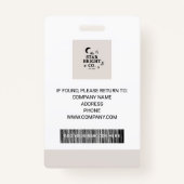 Neutrales Foto-ID-Abzeichen für moderne Mitarbeite Ausweis (Rückseite)