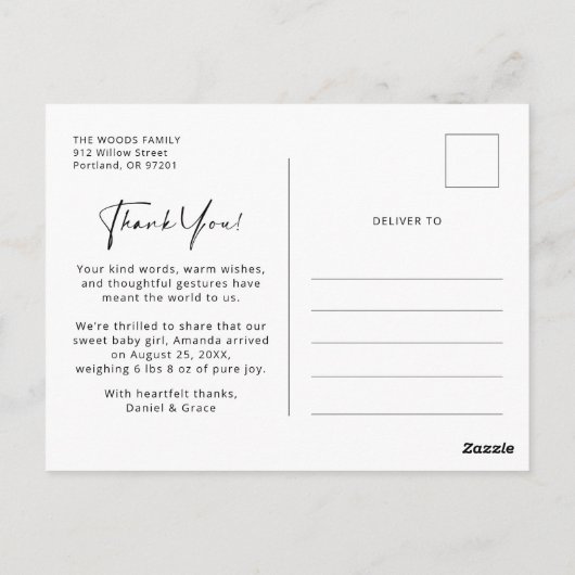 Neutrales Foto Postkarte (Rückseite)