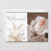 Neutrales Foto-Script-Geburt des Babygeschlechts Ankündigung (Vorderseite)