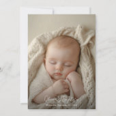 Neutrales Foto-Taufe Einladung (Rückseite)