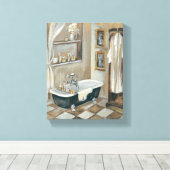 Neutrales französisches Bad Leinwanddruck (Insitu (Holzboden))