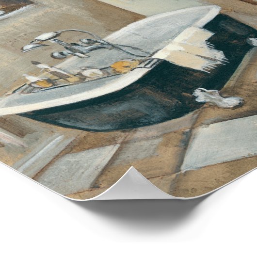 Neutrales französisches Bad Poster (Ecke)