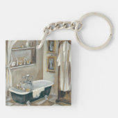 Neutrales französisches Badezimmer Schlüsselanhänger (Rückseite)