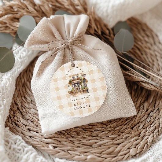 Neutrales französisches Café-Brautparty Runder Aufkleber