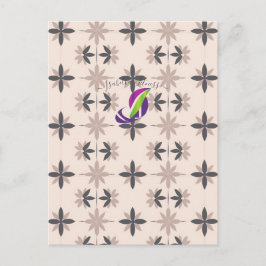 Neutrales, geometrisches, florales Muster im Stil Postkarte