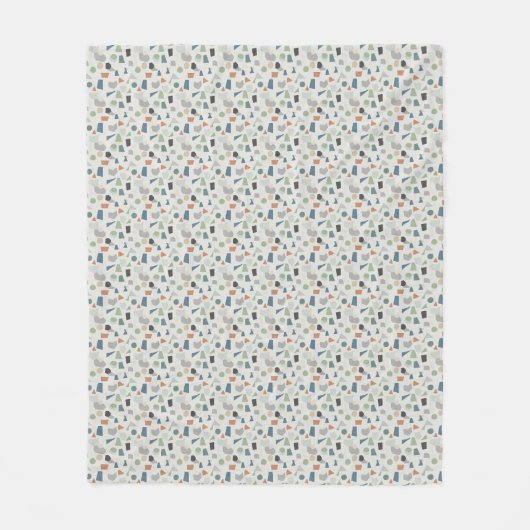 Neutrales geometrisches Muster – Zeitgenössisch  Fleecedecke (Vorderseite)