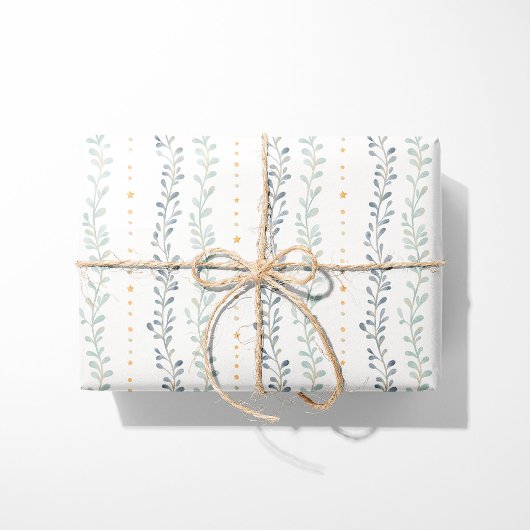 Neutrales Geschenkpapier Moderne Botanische Streif