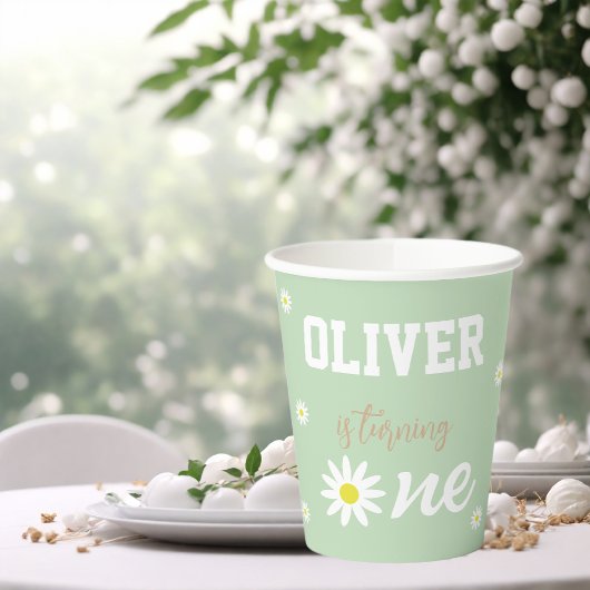 Neutrales Geschlecht 1. Geburtstag Party Boho Gree Pappbecher