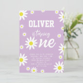 Neutrales Geschlecht 1. Geburtstag Party Boho Whit Einladung (Stehend Vorderseite)