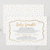 Neutrales Geschlecht Baby Sprinkle mit Goldfetti Einladung (Vorne/Hinten)