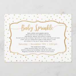 Neutrales Geschlecht Baby Sprinkle mit Goldfetti Einladung