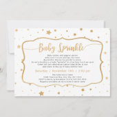 Neutrales Geschlecht Baby Sprinkle - weiße Goldste Einladung (Vorderseite)