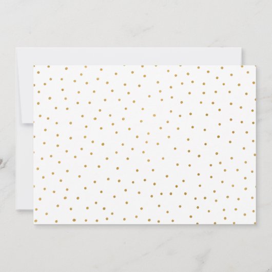 Neutrales Geschlecht White Gold Dot Baby Dusche Einladung (Rückseite)