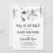 Neutrales geschlechtsspezifisches Baby Es ist kalt Einladung (Vorderseite)