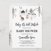 Neutrales geschlechtsspezifisches Baby Es ist kalt Einladung (Vorne/Hinten)