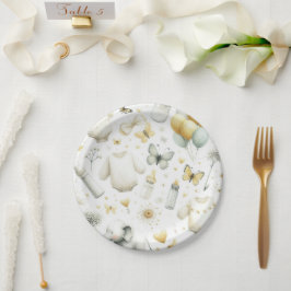 Neutrales geschlechtsspezifisches Baby (gelb) Pappteller