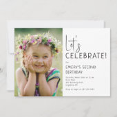 Neutrales geschlechtsspezifisches Foto Feiern wir  Einladung (Vorderseite)