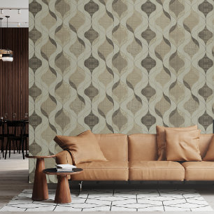 Neutrales Grau Beige Modernes Wellenförmiges Luxus Tapete