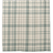 Neutrales Grün Beige Karo Duschvorhang (Vorderseite)