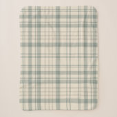 Neutrales Grün Beige Karo Sherpadecke (Vorderseite)