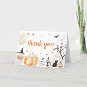 Neutrales Halloween Little Boo Baby Shower Dankeskarte