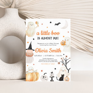 Neutrales Halloween Little Boo Baby Shower Einladung