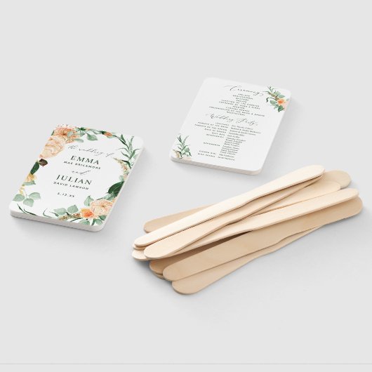 Neutrales Hochzeitsprogramm für Botanische Boho-Gr Fächer (Non-assembled)