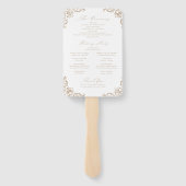 Neutrales Hochzeitsprogramm für Vintage Rahmen Fächer (Rückseite)