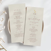 Neutrales Hochzeitsprogramm mit Wildblumen Programm