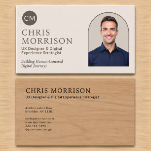 Neutrales Holz-Foto-Monogramm Professional  Visitenkarte