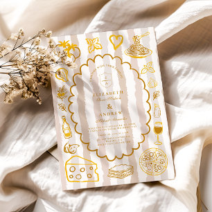 neutrales italienisches Hochzeitdesign Einladung
