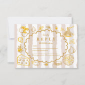 neutrales italienisches Hochzeitdesign RSVP Karte (Vorderseite)