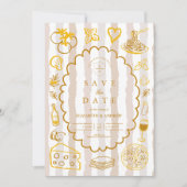 neutrales italienisches Hochzeitdesign Save The Date (Vorderseite)