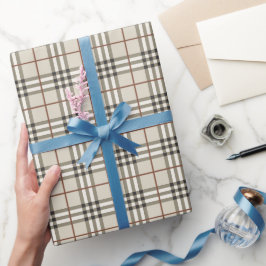Neutrales Karo- Kuschel-Klassiker-Muster Geschenkpapier