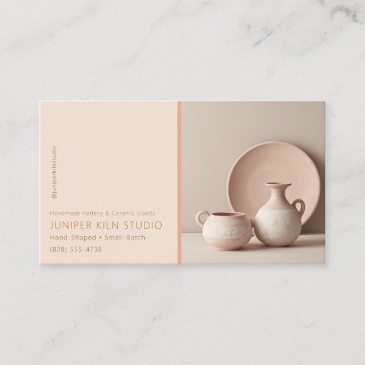 Neutrales Keramik-Töpferei-Studio Visitenkarte (Vorderseite)