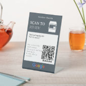 Neutrales Kohle-Spa-Rezensions-US-QR-Code-Schild Sockelschild (In SItu)