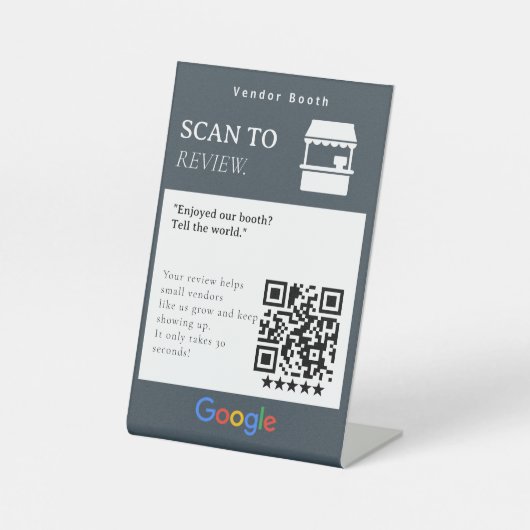 Neutrales Kohle-Spa-Rezensions-US-QR-Code-Schild Sockelschild (Vorderseite)