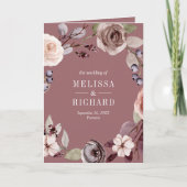 Neutrales Kürbis-Blumen-QR-Code-Staubrose-Hochzeit Einladung (Vorderseite)