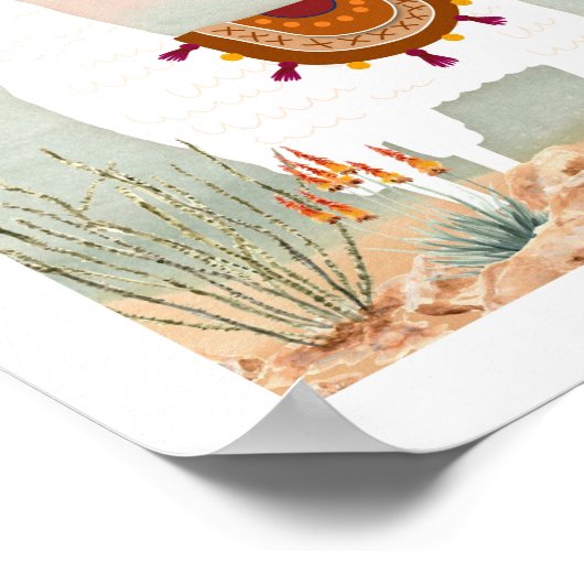 Neutrales Lama-Kinderzimmer Poster (Ecke)