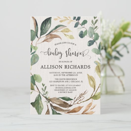 Neutrales Laub des rustikalen Einladung (Stehend Vorderseite)