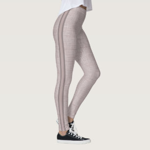Neutrales Leinenmuster in zartem Rosa Leggings