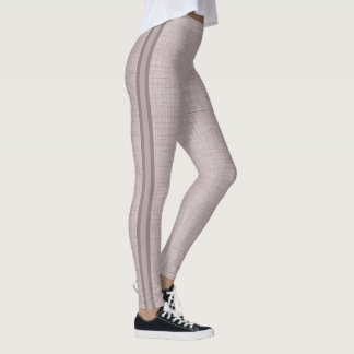 Neutrales Leinenmuster in zartem Rosa Leggings