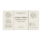 Neutrales Linen 4oz Sprühflaschenetikett (Vorne)