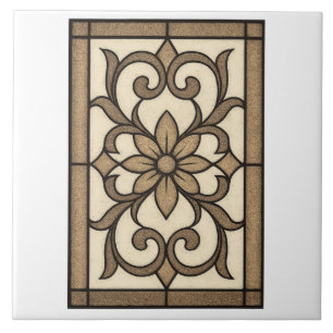 Neutrales Mandala-Randfliese  Fliese