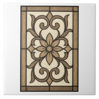 Neutrales Mandala-Randfliese Fliese