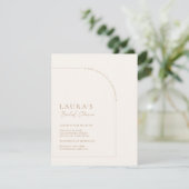 Neutrales Minimal-Arch-Foto-Brautparty Einladung (Stehend Vorderseite)