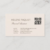 Neutrales Minimalistisches Berufliches Monogramm C Visitenkarte (Rückseite)