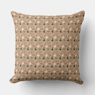 Neutrales minimalistisches Bohemian-Muster-Wurfkis Kissen